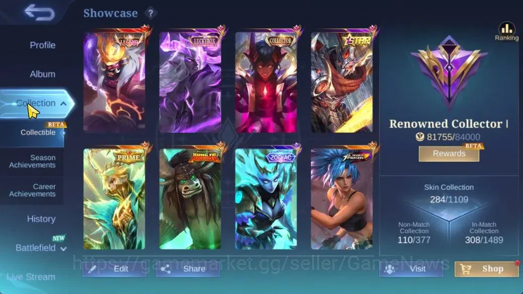 Mobile Legends: Bang Bang Accounts Hero 132|Skin 284|Legend Franco,KungFu Thamuz,Prim image 2
