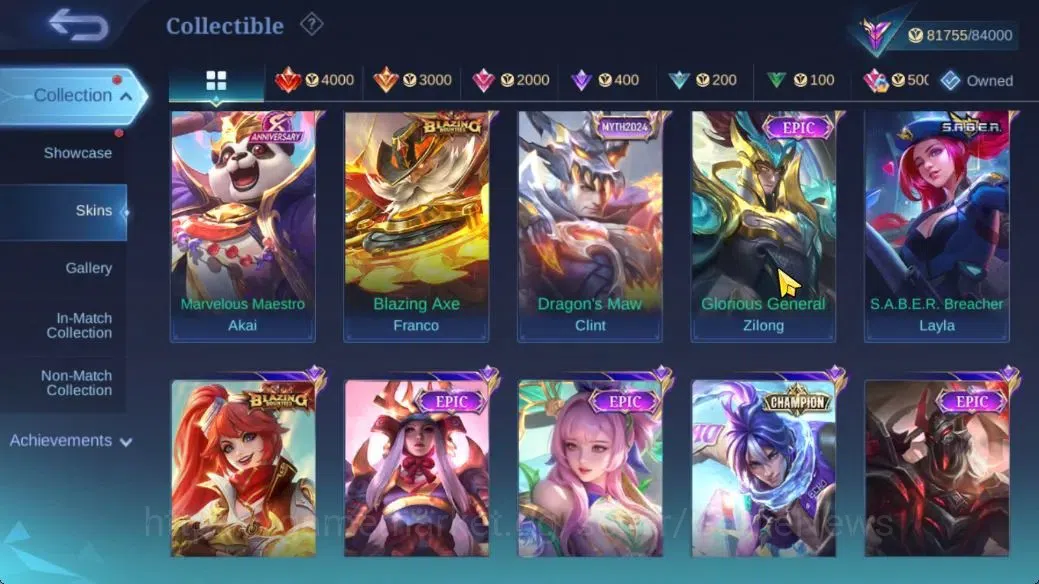 Mobile Legends: Bang Bang Accounts Hero 132|Skin 284|Legend Franco,KungFu Thamuz,Prim image 9