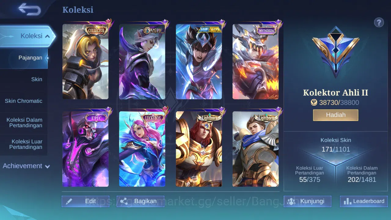 Mobile Legends: Bang Bang Accounts GLOBAL Hero 114 Skin 171 | CC Nata | Luckybox Odet image 11