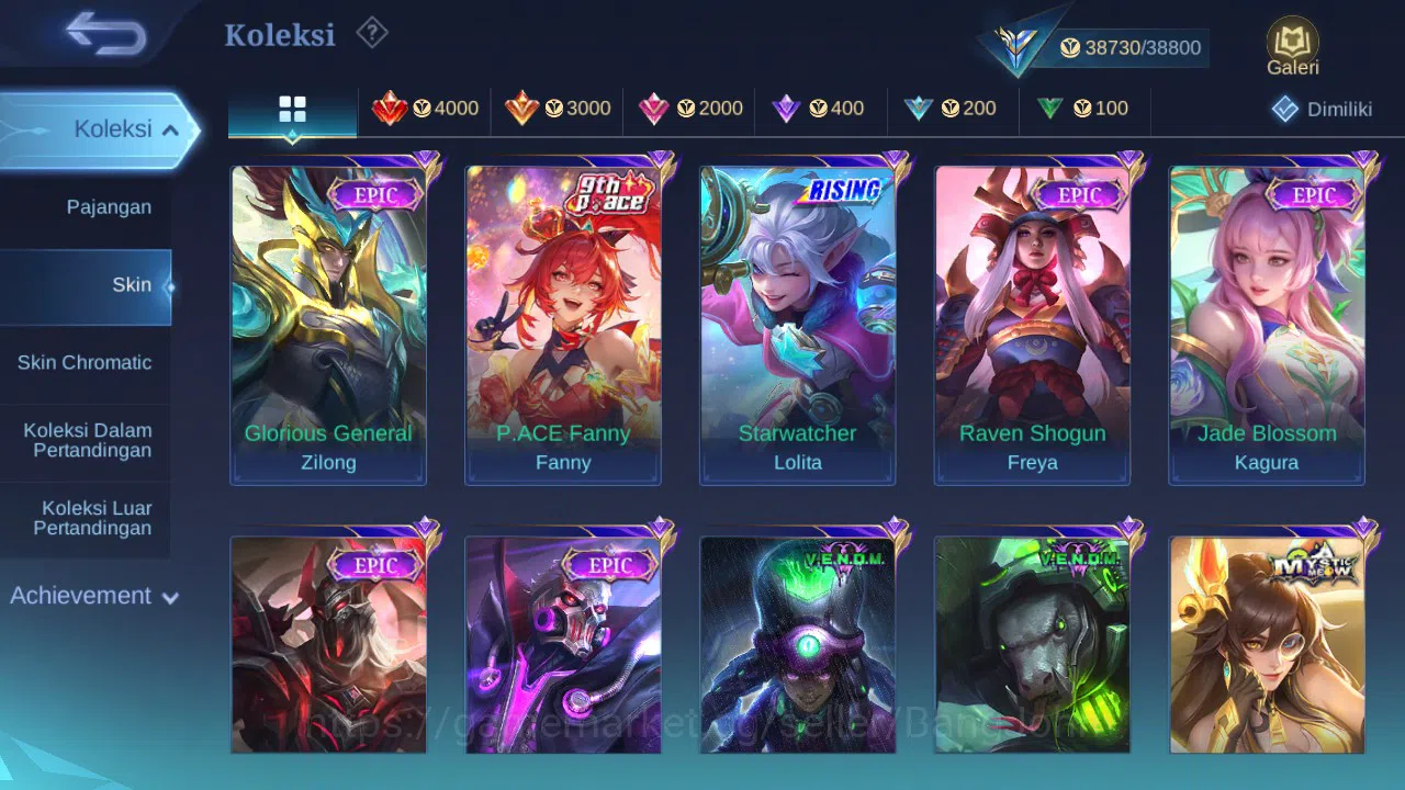 Mobile Legends: Bang Bang Accounts GLOBAL Hero 114 Skin 171 | CC Nata | Luckybox Odet image 3