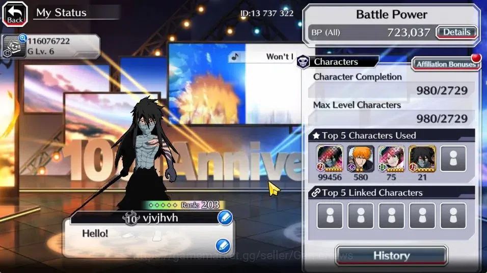 Bleach: Brave Souls Accounts [GLOBAL]51K Orb|TYBW26[Bambietta,Meninas,Liltotto] image 3