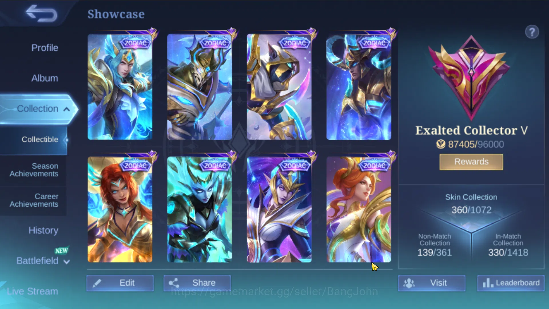 Mobile Legends: Bang Bang Accounts Others Hero 131, Skin 360, Immo | KOF Karina, TF Roger, LBox 2