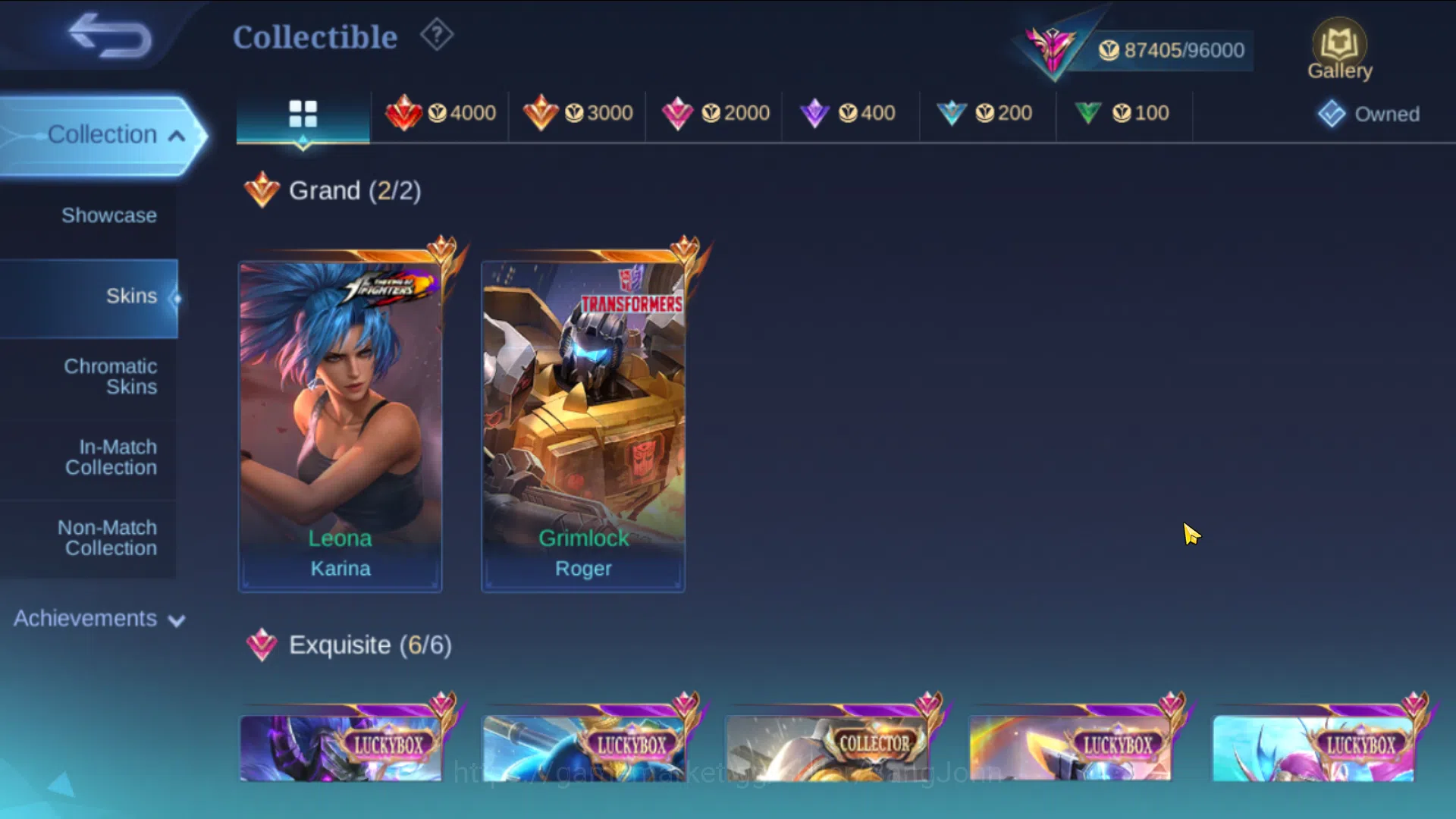 Mobile Legends: Bang Bang Accounts Others Hero 131, Skin 360, Immo | KOF Karina, TF Roger, LBox 5