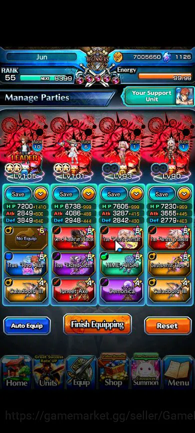 Grand Summoners Accounts Global|Rank 55|6 Ascend|EmiyaTW,ChloeTW,S ChloeTW, image 2