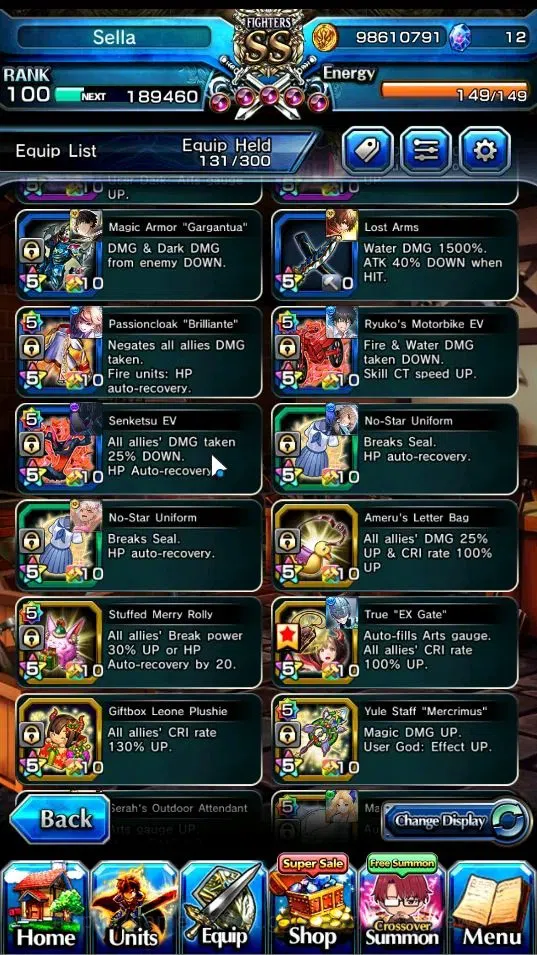 Grand Summoners Accounts End-Game Global|Rank 100|27 Ascend+7 TW|(Houka Inumata,Paladin Roy,Touma K,Chloe,Jay,Chloe S,Igris 14