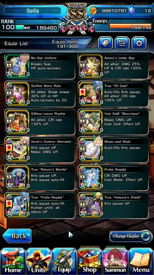 Grand Summoners Accounts End-Game Global|Rank 100|27 Ascend+7 TW|(Houka Inumata,Paladin Roy,Touma K,Chloe,Jay,Chloe S,Igris 15