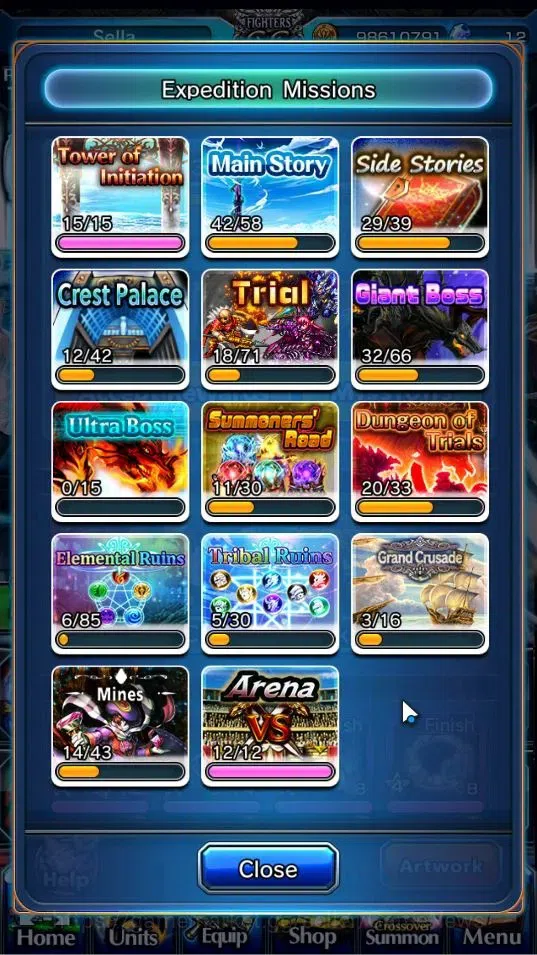 Grand Summoners Accounts End-Game Global|Rank 100|27 Ascend+7 TW|(Houka Inumata,Paladin Roy,Touma K,Chloe,Jay,Chloe S,Igris 7