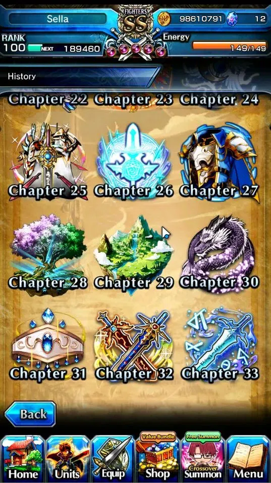 Grand Summoners Accounts End-Game Global|Rank 100|27 Ascend+7 TW|(Houka Inumata,Paladin Roy,Touma K,Chloe,Jay,Chloe S,Igris 9