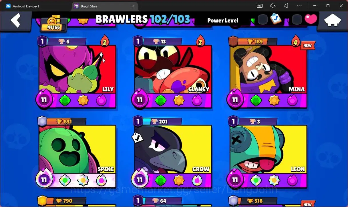 Brawl Stars Accounts Global |47166 Trophy|102 Brawler|37 Max Hypercharg image 9