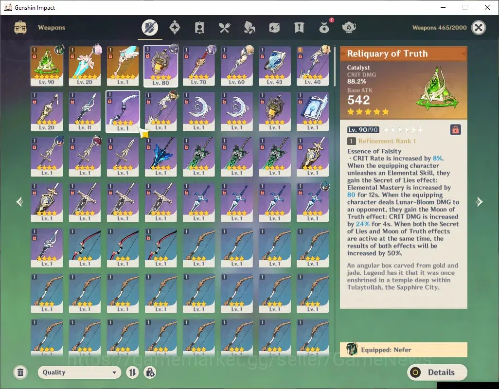 Genshin Impact Accounts ASIA|AR 50|2 Limited + 3(*5 Weapon)|Nefer+Sign,Lau image 5