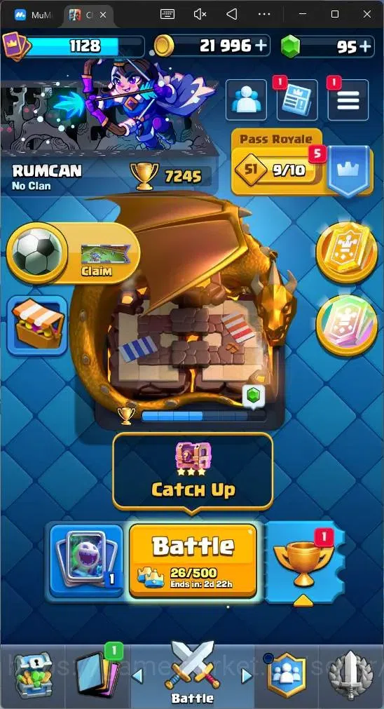 Clash Royale Accounts Global |CL 1128|KTL 12|Trophy 7243|115 Cards|5 Cha image 1