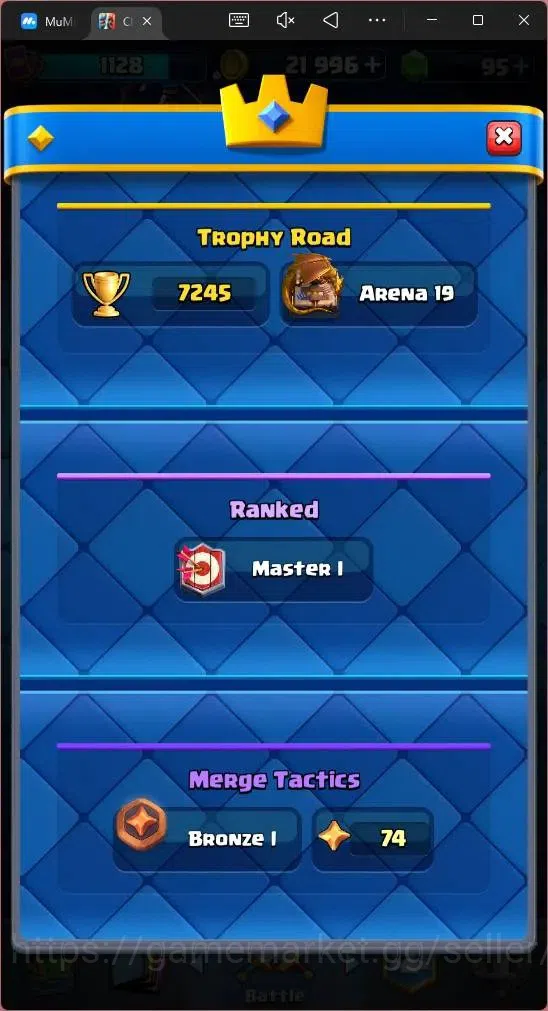 Clash Royale Accounts Global |CL 1128|KTL 12|Trophy 7243|115 Cards|5 Cha image 4
