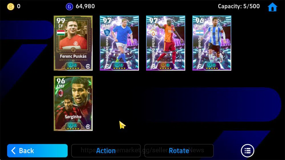 eFootball Accounts Mid-Tier Mobile|Ferenc Puskas(Phenom Pass),Kevin De Bryune(Phenom Pass),Serginho(Edge 5
