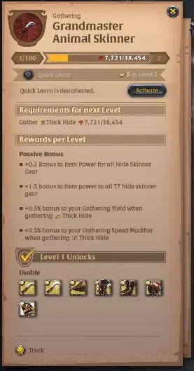 Albion Online Accounts High-End ASIA|290M Total Fame|4 WP Lv 100+ PVP & PVE|4 Off Hand Lv100+|T7 Animal Skinner|12M Fame 3
