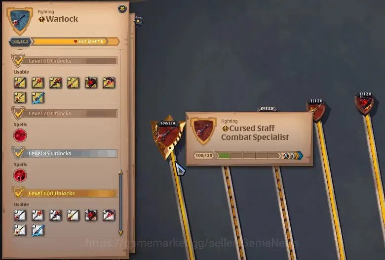Albion Online Accounts High-End ASIA|290M Total Fame|4 WP Lv 100+ PVP & PVE|4 Off Hand Lv100+|T7 Animal Skinner|12M Fame 6