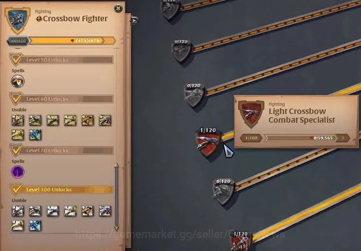 Albion Online Accounts High-End ASIA|290M Total Fame|4 WP Lv 100+ PVP & PVE|4 Off Hand Lv100+|T7 Animal Skinner|12M Fame 9