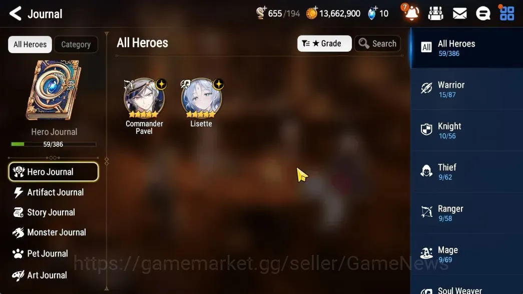 Epic Seven Accounts High-End GLOBAL UnVerif|New Era|2 ML(Lisete,Comnd Pavel)+TA Coli,Iseria,Landy,etc|PoH+ON|Abys F 52|4,4K 1