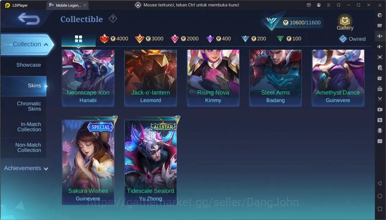 Mobile Legends: Bang Bang Accounts Global |Hero 56|Skin 55|Seasoned|Spongebob Cyclops image 10