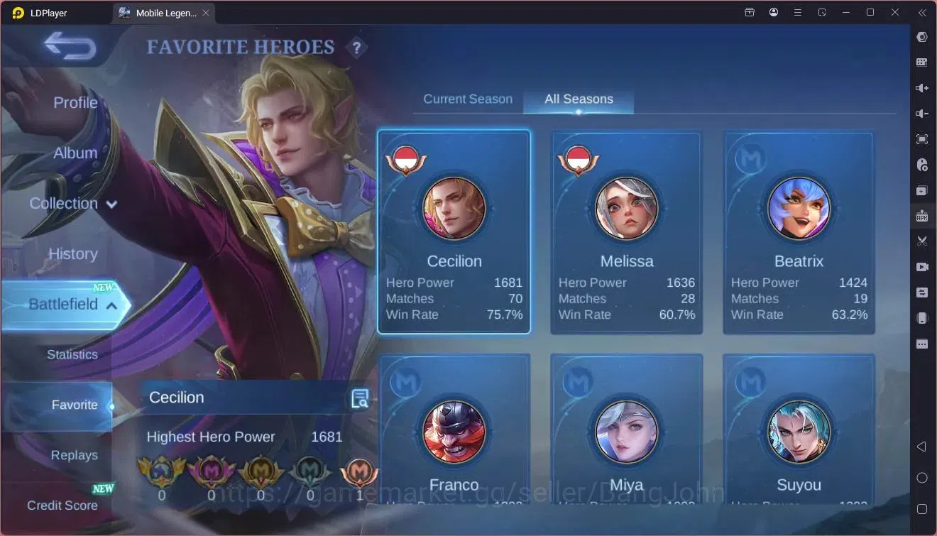 Mobile Legends: Bang Bang Accounts Global |Hero 56|Skin 55|Seasoned|Spongebob Cyclops image 4
