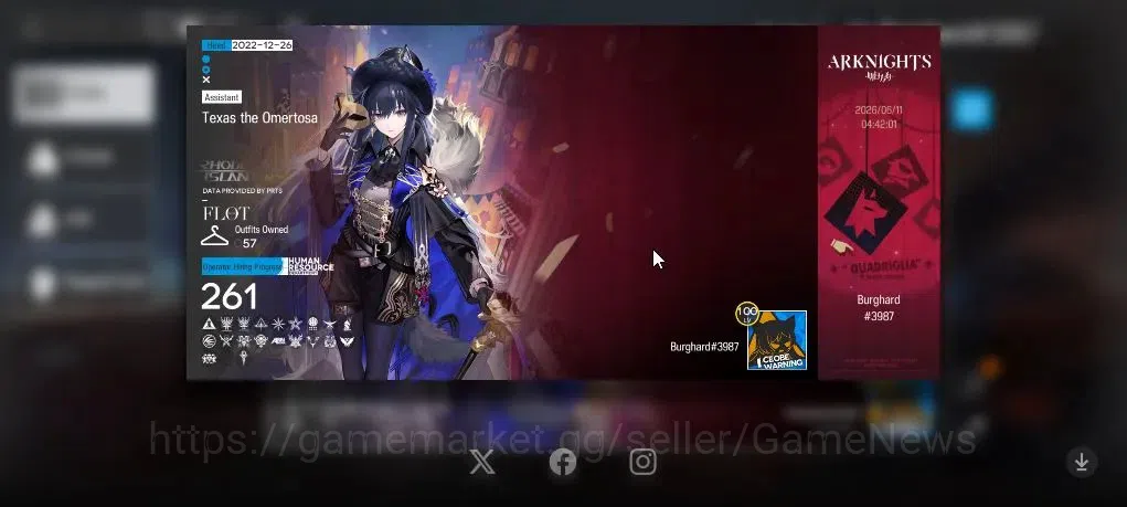 Arknights Accounts Lv 100|261 OP 57 Skin|32,3K Oru|10 Limited|TTO P5, image 2