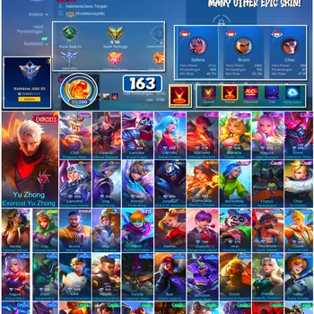 Mobile Legends: Bang Bang Accounts #4583 163 Skins | Yu Zhong Exorcist Yu Zhong (THE EXORCISTS) | Balmond Infernal Warlord