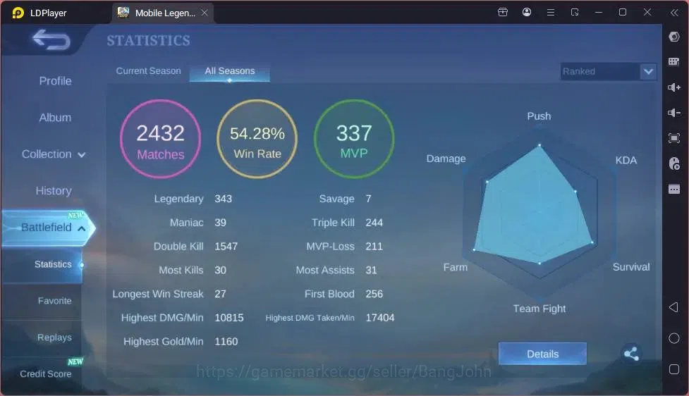 Mobile Legends: Bang Bang Accounts Global|Hero 118|Skin 238|Renowned|Collector Natali image 16