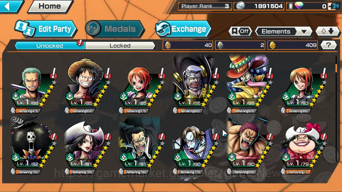 One Piece Bounty Rush Accounts Global|5 EX| T4E D.Teach,AM Sword [Borsalino],Blac image 4