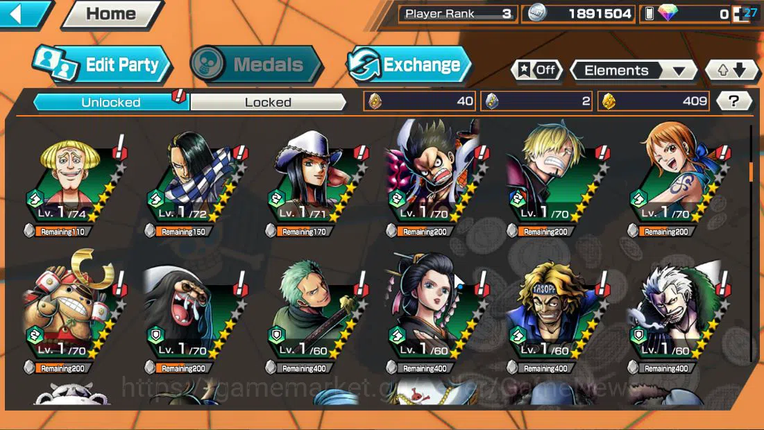 One Piece Bounty Rush Accounts Global|5 EX| T4E D.Teach,AM Sword [Borsalino],Blac image 5