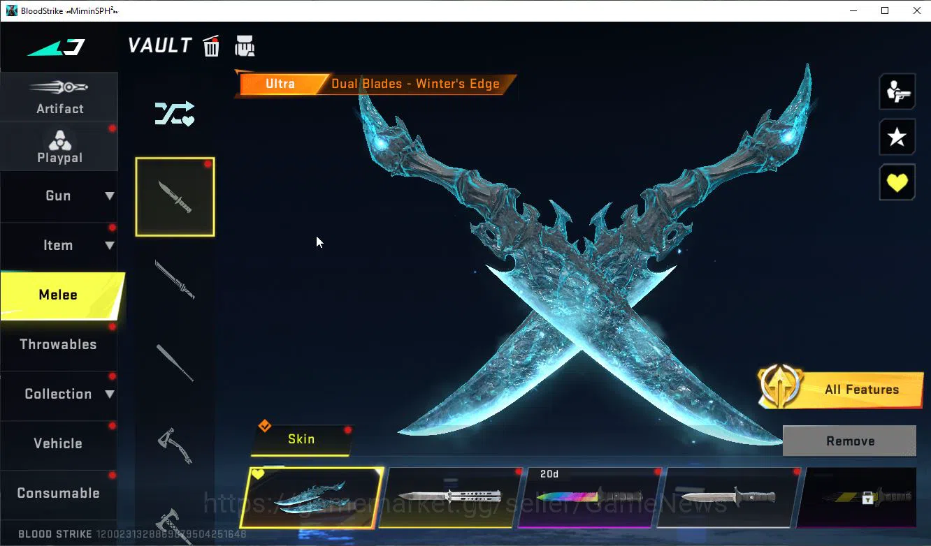 Blood Strike Accounts ASIA|ETERNAL Lv4 M1887-Nothe+MELE DualBlades+Colab image 13