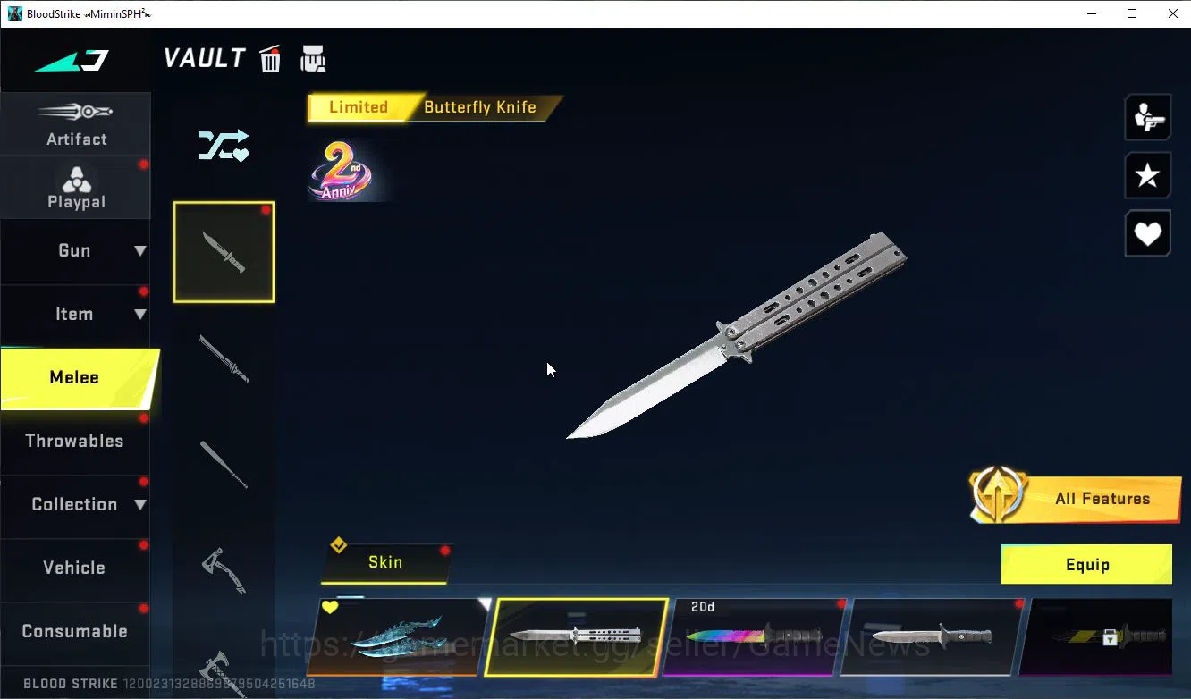 Blood Strike Accounts ASIA|ETERNAL Lv4 M1887-Nothe+MELE DualBlades+Colab image 14