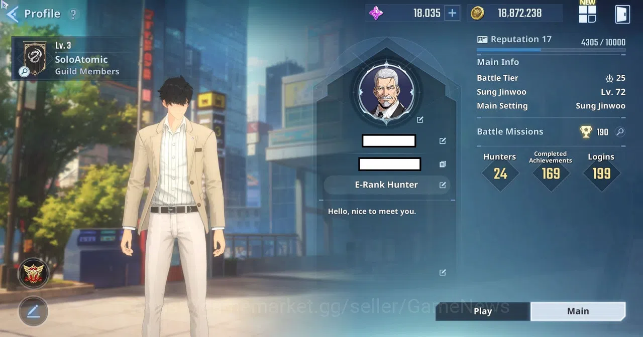 Solo Leveling: ARISE Accounts Total Power 402K|11SSR|Essence 18k |MireiA4+Sign,GotoA6+SignA3,ThomasA2+Sign,GunheeA3