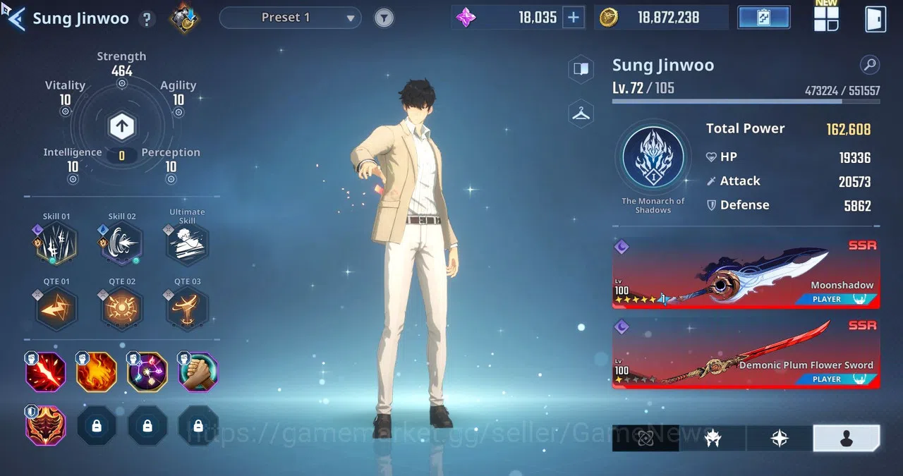 Solo Leveling: ARISE Accounts Total Power 402K|11SSR|Essence 18k |MireiA4+Sign,GotoA6+SignA3,ThomasA2+Sign,GunheeA3 2