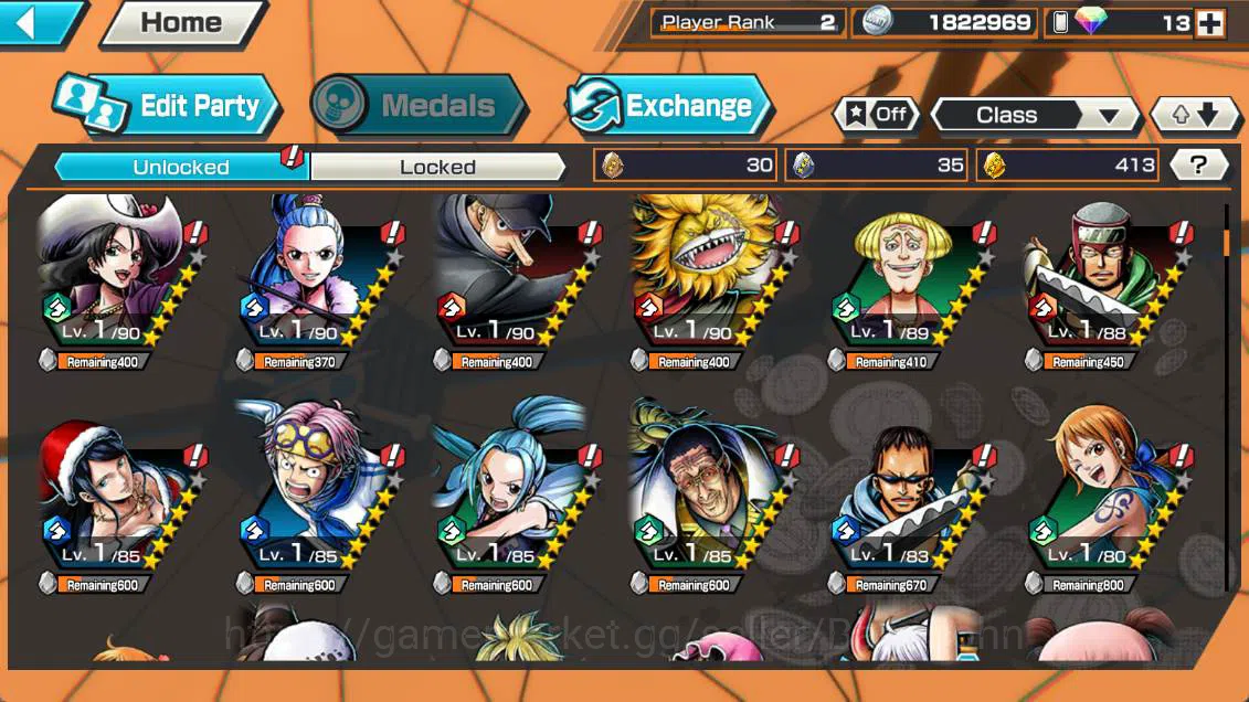 One Piece Bounty Rush Accounts Others GLOBAL | EX 3| kaido son Yamato, Four emperor monkey D luffy, Fire fist Ace n Yamato 5