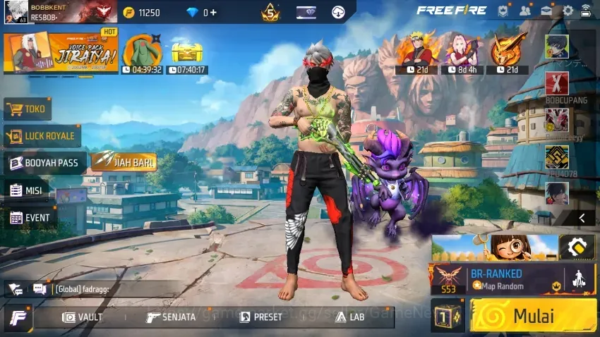 Free Fire Accounts Indonesia|AK47 Draco Lv7,SCAR Megalodon Lv6,Woodpecker Majestic,AUG Blazing|Many Skin|322 Vault+137 1