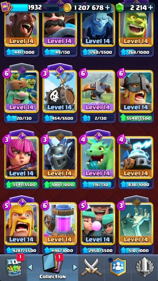 Clash Royale Accounts High-End Global |KTL 16 | Trophy 11133 | 20 Max Card | 3 Hero | 28 Evo |8 Champ Card |Arena 26 | 2214 18