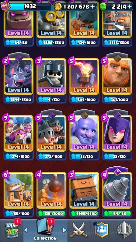 Clash Royale Accounts High-End Global |KTL 16 | Trophy 11133 | 20 Max Card | 3 Hero | 28 Evo |8 Champ Card |Arena 26 | 2214 19