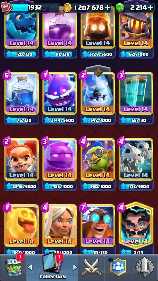 Clash Royale Accounts High-End Global |KTL 16 | Trophy 11133 | 20 Max Card | 3 Hero | 28 Evo |8 Champ Card |Arena 26 | 2214 20