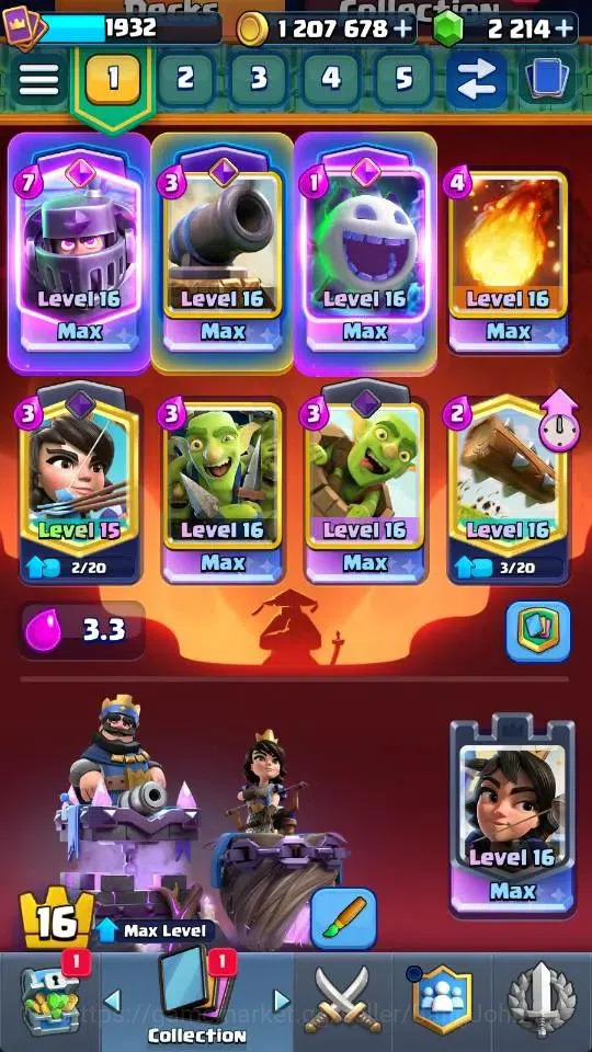 Clash Royale Accounts High-End Global |KTL 16 | Trophy 11133 | 20 Max Card | 3 Hero | 28 Evo |8 Champ Card |Arena 26 | 2214 4