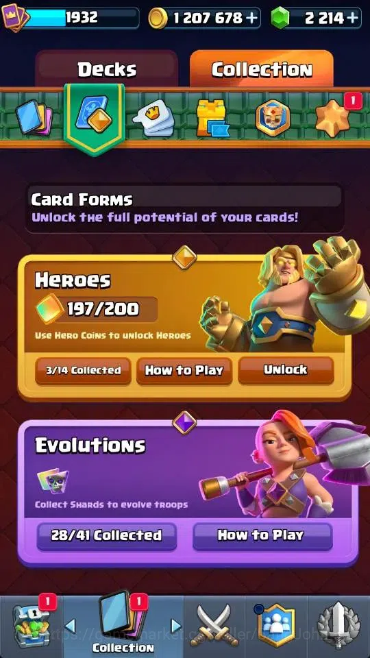 Clash Royale Accounts High-End Global |KTL 16 | Trophy 11133 | 20 Max Card | 3 Hero | 28 Evo |8 Champ Card |Arena 26 | 2214 5
