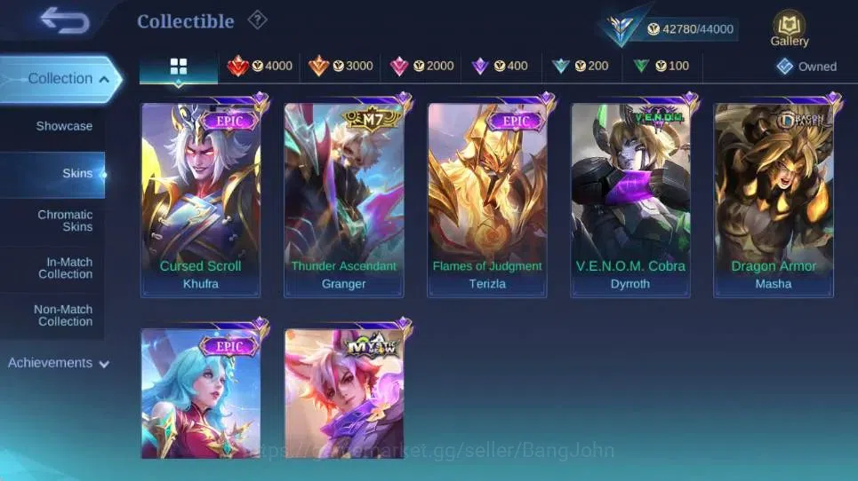 Mobile Legends: Bang Bang Accounts Global | Hero 115 | Skin 181 |Expert|Collector Nat image 6