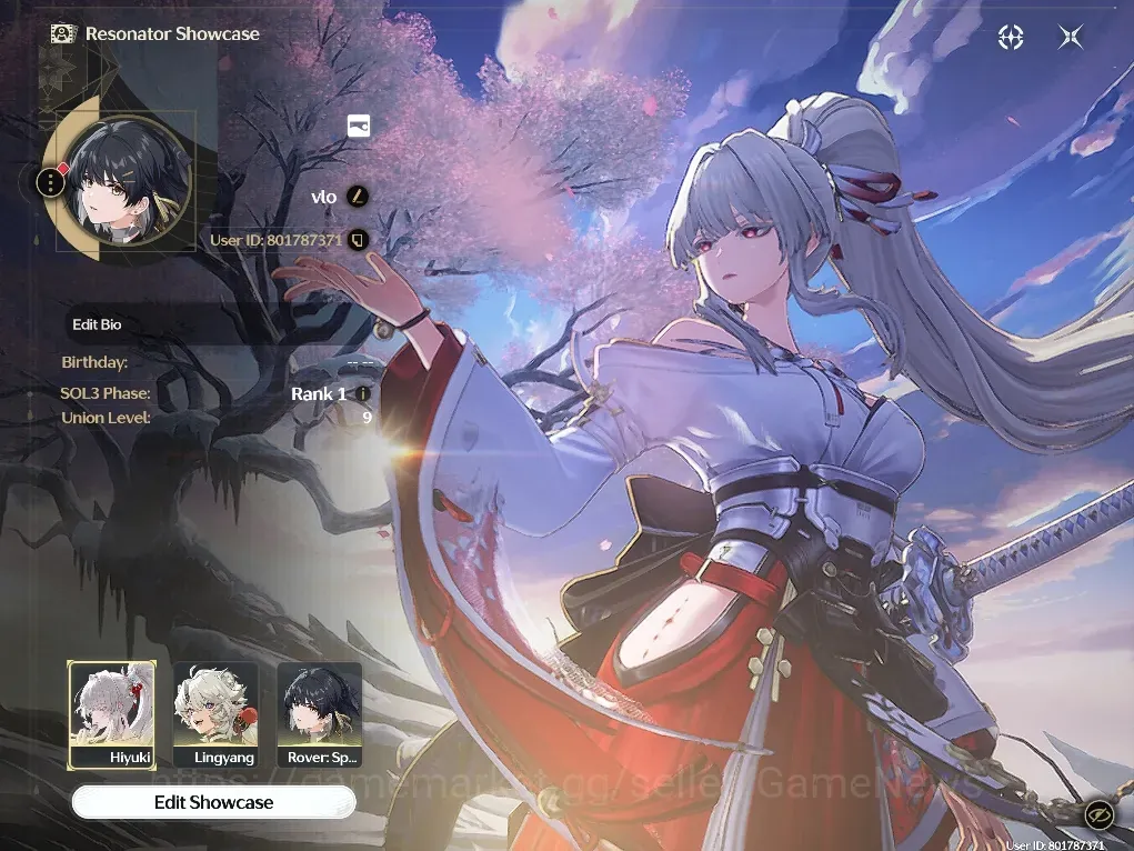 Wuthering Waves Accounts Starter Sv HMT |UL 9|1 Limited|( Hiyuki ) +Std Lingyang|Low Exploration n Quest|DB Lv 4|Rate 1