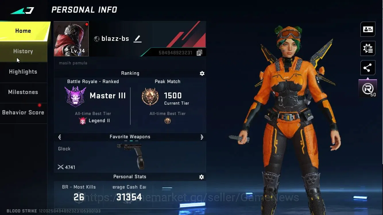 Blood Strike Accounts ASIA|ETERNAL[DEagle-Scorpius]|Collab 7DS[Kar98k,QB image 2