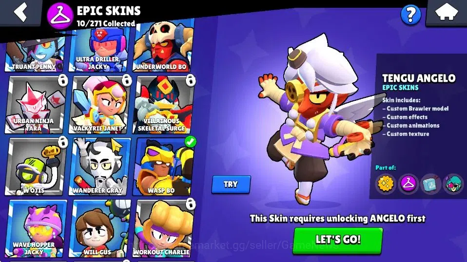 Brawl Stars Accounts 4096 Trophy|37 Brawlers 6 Max Lvl|10 Epic Skins [W image 10