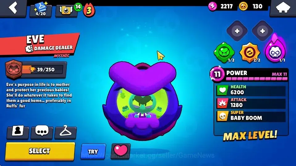Brawl Stars Accounts 4096 Trophy|37 Brawlers 6 Max Lvl|10 Epic Skins [W image 18