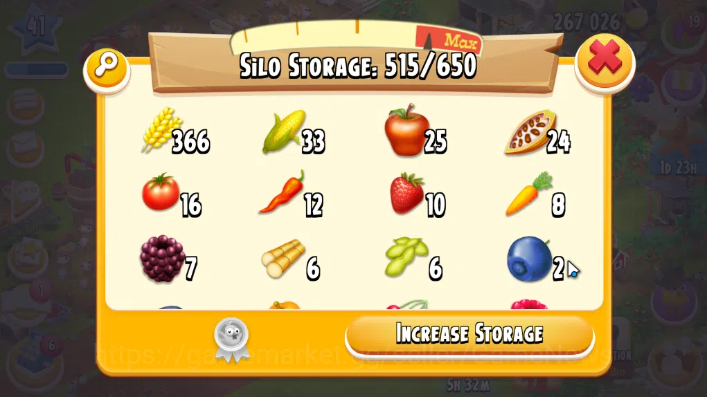 Hay Day Accounts Level 41 | Barn Storage 1100 + Silo Storage 650 | 267k Coins, 25 Diamonds |CN ON|Log Supercell ID|Take 8