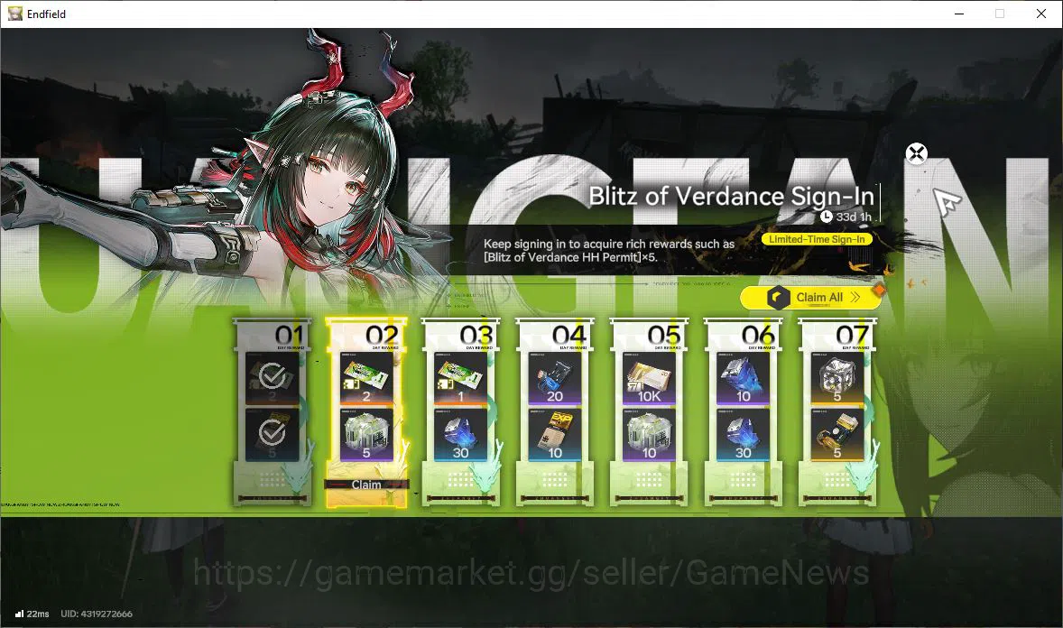 Arknights: Endfield Accounts ASIA|Lv2|Fresh Starter|SSR2(1Limit)+2(*6WP)|Rossi, image 14