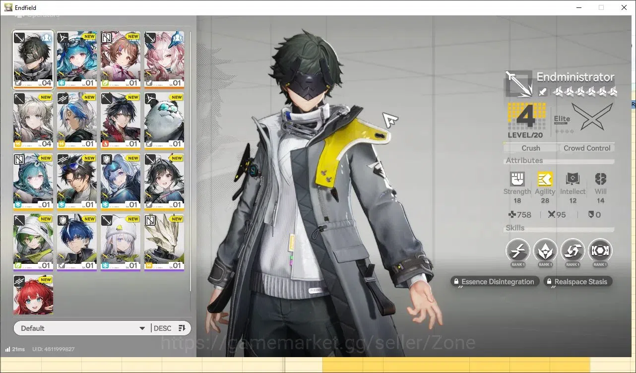 Arknights: Endfield Accounts Asia | Fresh Starter Prolog|1Limit|Mi Fu|Ardelia+signature weapon|selector *5 on|1090 Oro 1