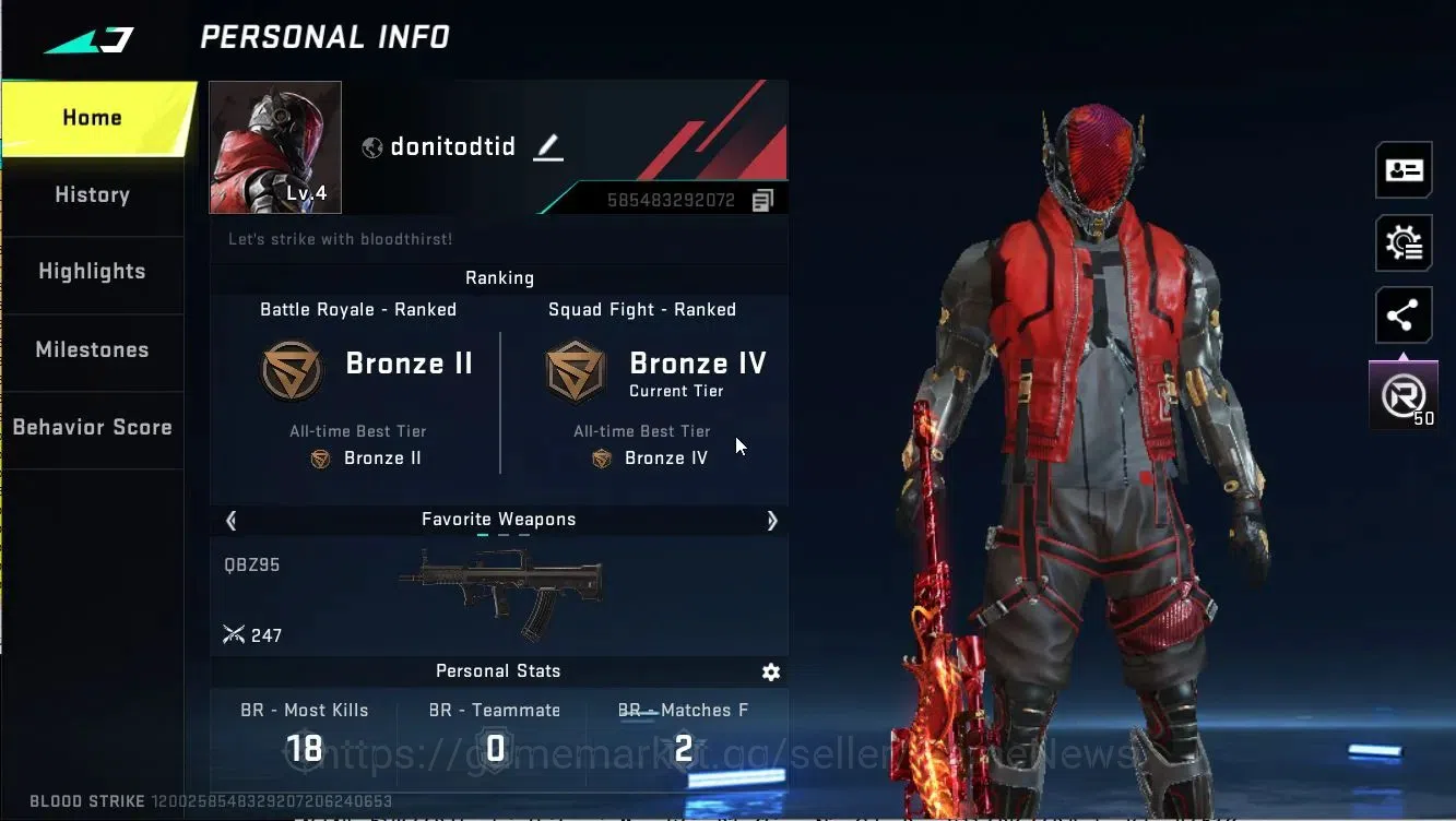 Blood Strike Accounts ASIA|1 ULTRA Gun M700-Boitatá|L80|BR Bronze II|EPI image 2