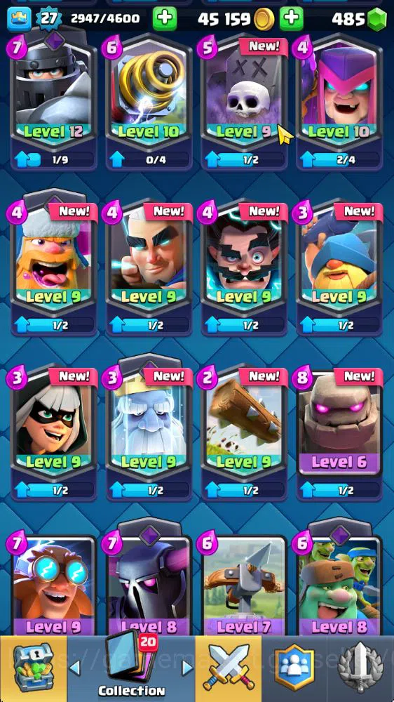 Clash Royale Accounts Midgame Lvl 27|Trophy 7586|KTL 10|Limited Skin|Card 98| 5 EVO 4 Champ 11 Legendary 25 Epic,29 Rare,29 12