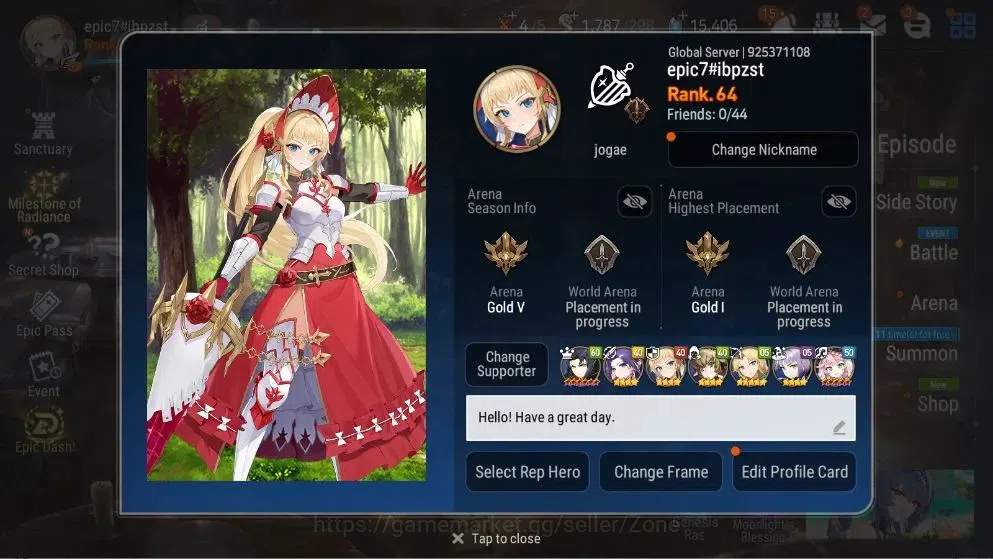 Epic Seven Accounts GLOBAL|20ML (Setsuka, Arby, STene, LQC, BArunka Et image 14